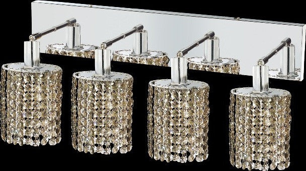 C121-1284W-O-E-GT/RC By Elegant Lighting Mini Collection 4 Lights Wall Sconce Chrome Finish