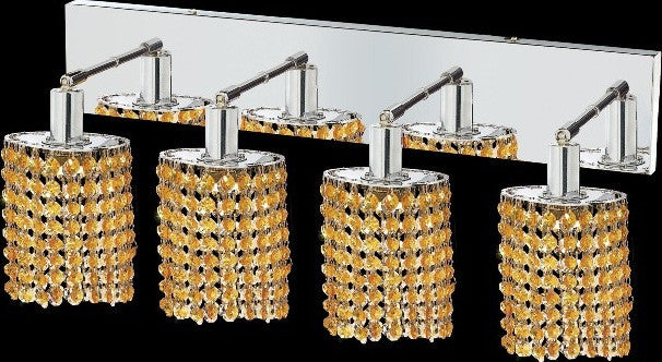 C121-1284W-O-E-LT/RC By Elegant Lighting Mini Collection 4 Lights Wall Sconce Chrome Finish