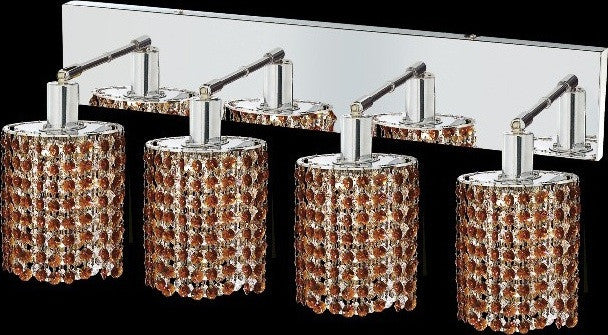 C121-1284W-O-E-TO/RC By Elegant Lighting Mini Collection 4 Lights Wall Sconce Chrome Finish
