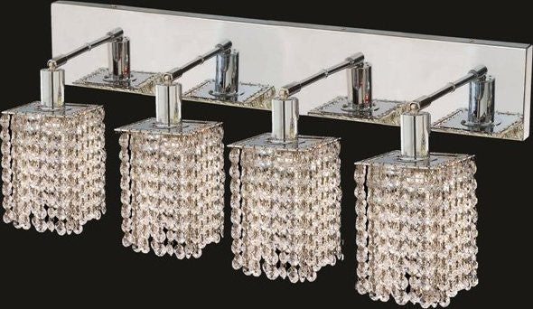 C121-1284W-O-S-CL/RC By Elegant Lighting Mini Collection 4 Lights Wall Sconce Chrome Finish