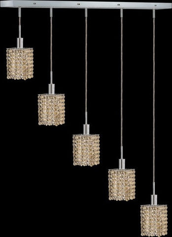 C121-1285D-O-S-GT/RC By Elegant Lighting Mini Collection 5 Lights Pendant Chrome Finish