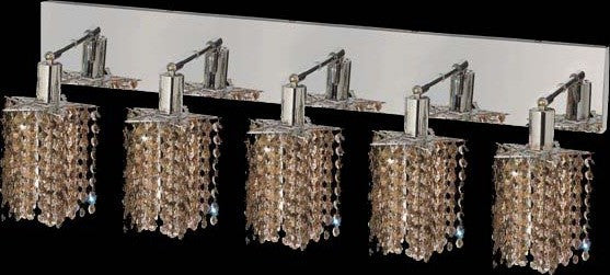 C121-1285W-O-P-GT/RC By Elegant Lighting Mini Collection 5 Lights Wall Sconce Chrome Finish