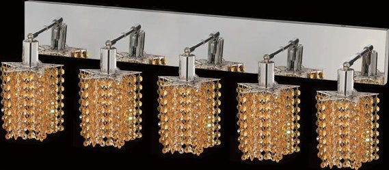 C121-1285W-O-P-LT/RC By Elegant Lighting Mini Collection 5 Lights Wall Sconce Chrome Finish