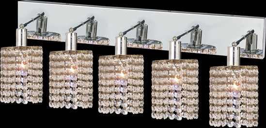 C121-1285W-O-R-CL/RC By Elegant Lighting Mini Collection 5 Lights Wall Sconce Chrome Finish