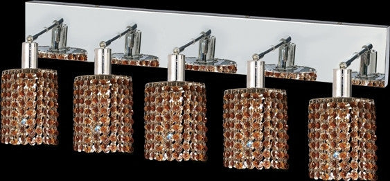 C121-1285W-O-R-TO/RC By Elegant Lighting Mini Collection 5 Lights Wall Sconce Chrome Finish
