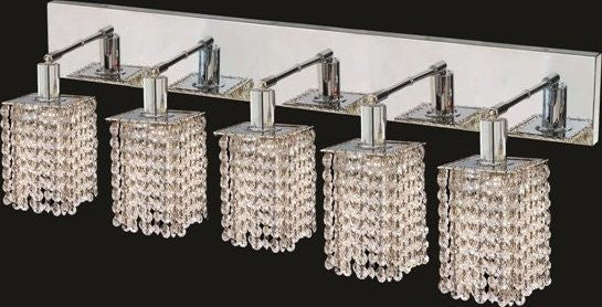 C121-1285W-O-S-CL/RC By Elegant Lighting Mini Collection 5 Lights Wall Sconce Chrome Finish