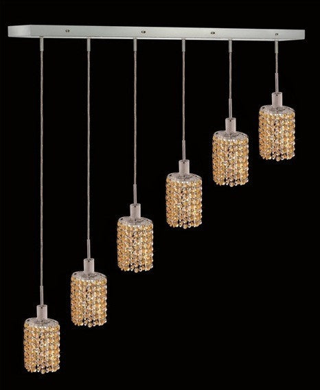 C121-1286D-O-E-LT/RC By Elegant Lighting Mini Collection 6 Lights Pendant Chrome Finish