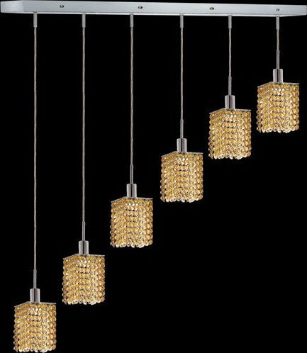 C121-1286D-O-S-LT/RC By Elegant Lighting Mini Collection 6 Lights Pendant Chrome Finish