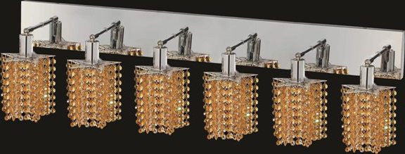 C121-1286W-O-P-LT/RC By Elegant Lighting Mini Collection 6 Lights Wall Sconce Chrome Finish