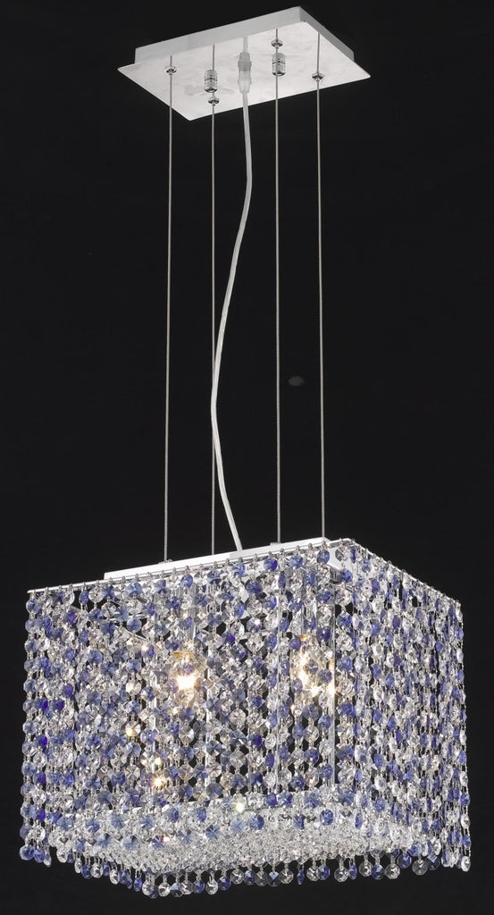 C121-1291D14C-CL/RC By Elegant Lighting Moda Collection 2 Light Chandeliers Chrome Finish