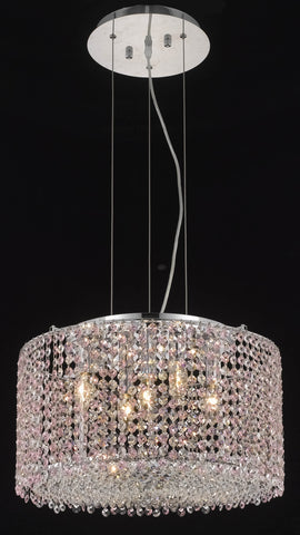 C121-1293D18C-JT/RC By Elegant Lighting Moda Collection 5 Light Chandeliers Chrome Finish