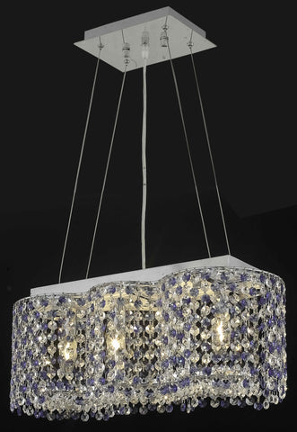 C121-1295D20C-TO/RC By Elegant Lighting Moda Collection 4 Light Chandeliers Chrome Finish