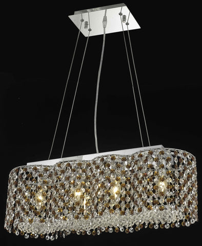 C121-1295D24C-LT/RC By Elegant Lighting Moda Collection 4 Light Chandeliers Chrome Finish