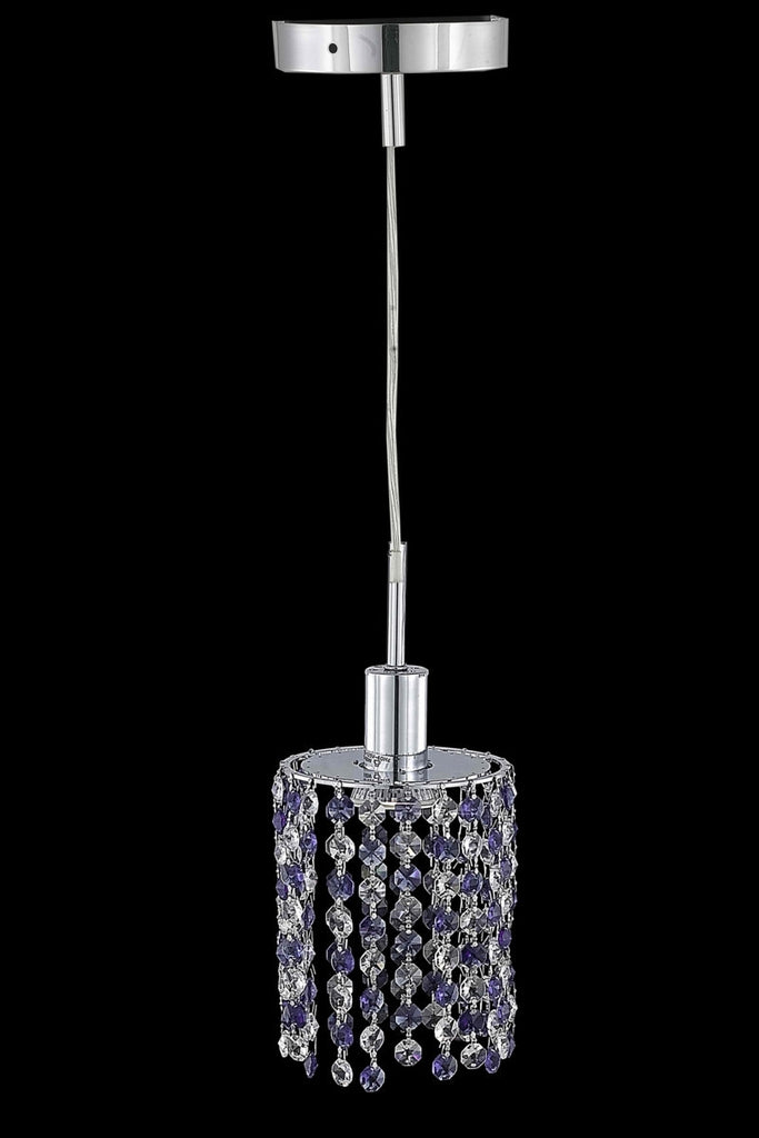 C121-1381D-R-R-JT/RC By Elegant Lighting Mini Collection 1 Light Pendants Chrome Finish