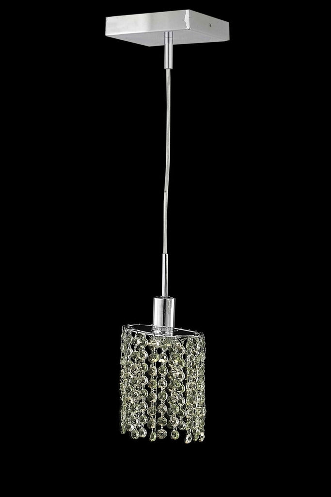 C121-1381D-S-E-RO/RC By Elegant Lighting Mini Collection 1 Light Pendants Chrome Finish