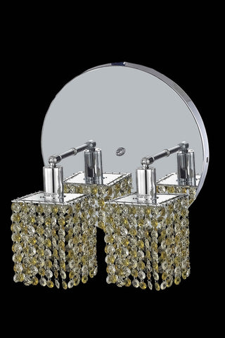 C121-1382W-R-S-JT/RC By Elegant Lighting Mini Collection 2 Light Wall Sconces Chrome Finish