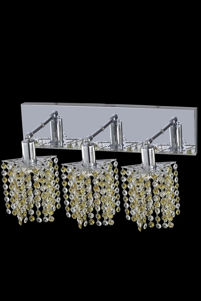 C121-1383W-O-P-TO/RC By Elegant Lighting Mini Collection 3 Light Wall Sconces Chrome Finish