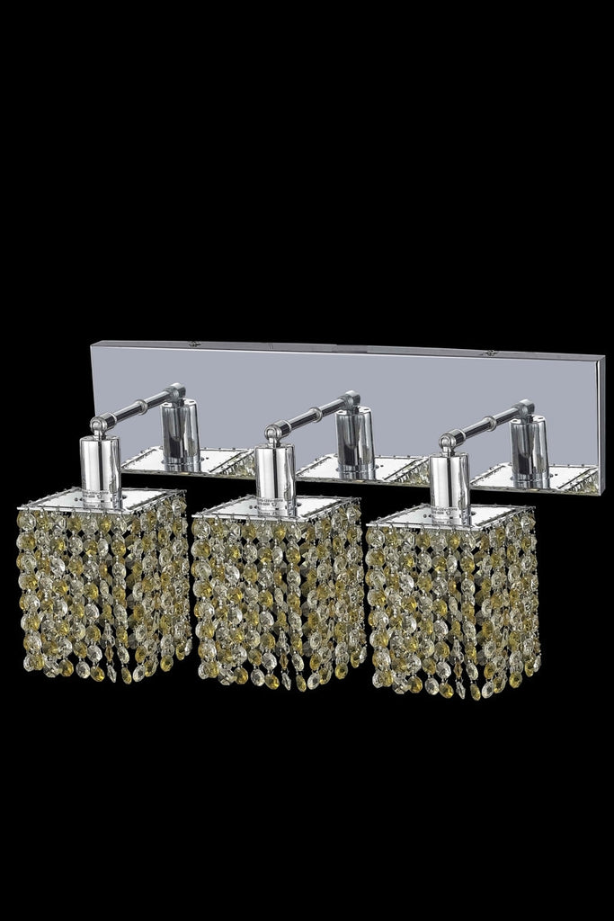 C121-1383W-O-S-RO/RC By Elegant Lighting Mini Collection 3 Light Wall Sconces Chrome Finish