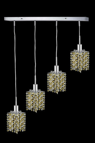 C121-1384D-O-P-JT/RC By Elegant Lighting Mini Collection 4 Light Pendants Chrome Finish