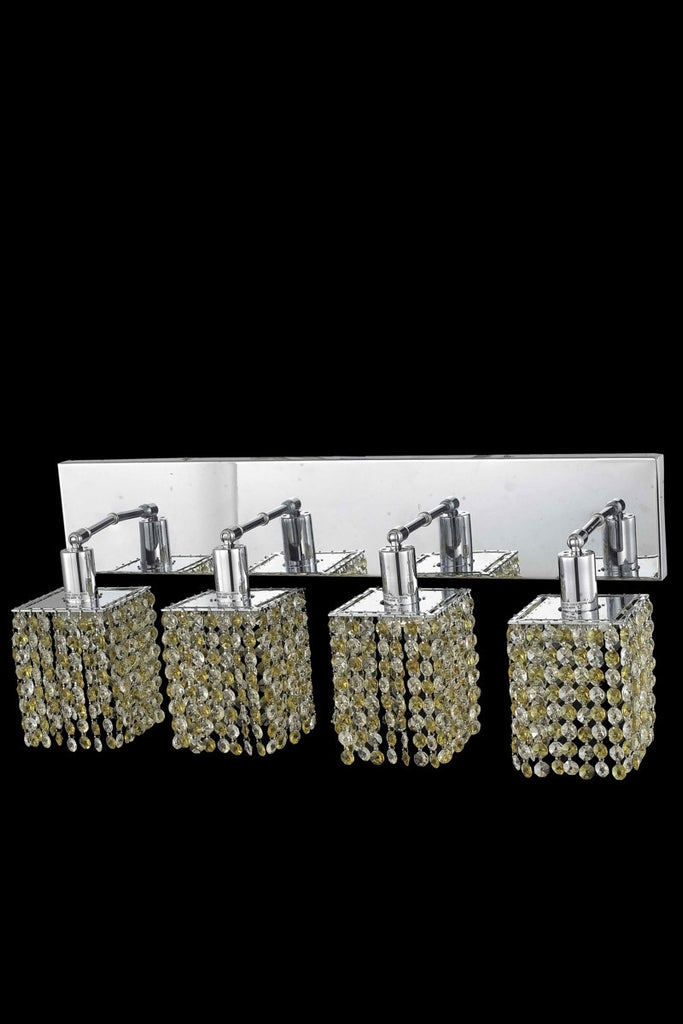 C121-1384W-O-S-GT/RC By Elegant Lighting Mini Collection 4 Light Wall Sconces Chrome Finish
