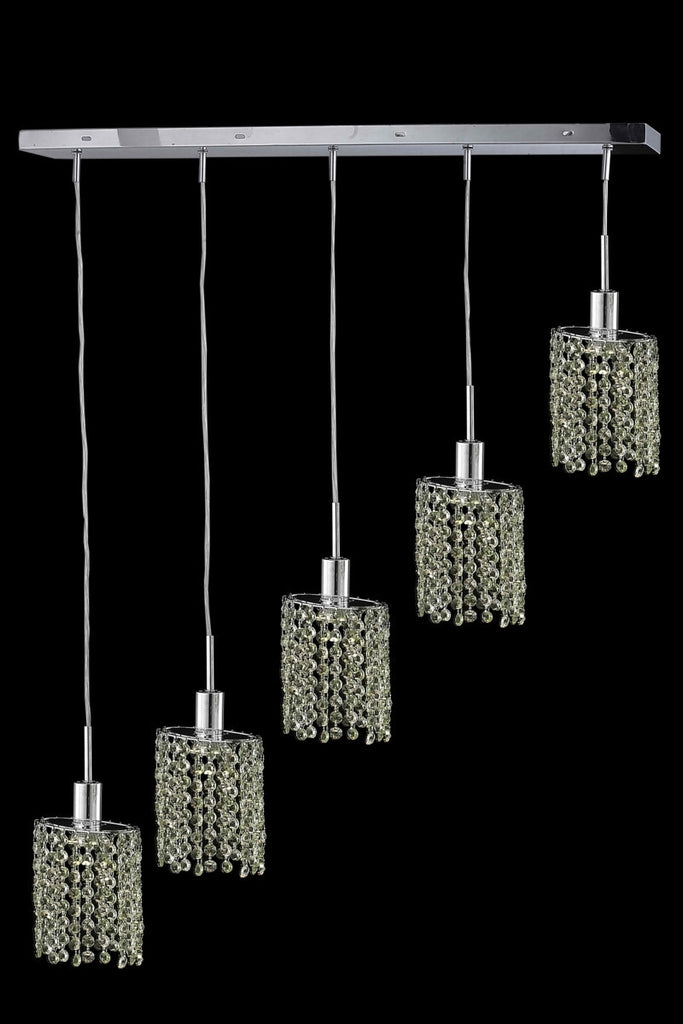 C121-1385D-O-E-RO/RC By Elegant Lighting Mini Collection 5 Light Chandeliers Chrome Finish