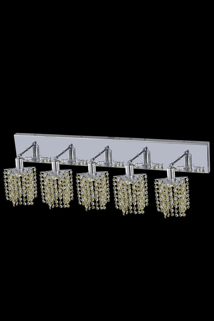C121-1385W-O-P-TO/RC By Elegant Lighting Mini Collection 5 Light Wall Sconces Chrome Finish