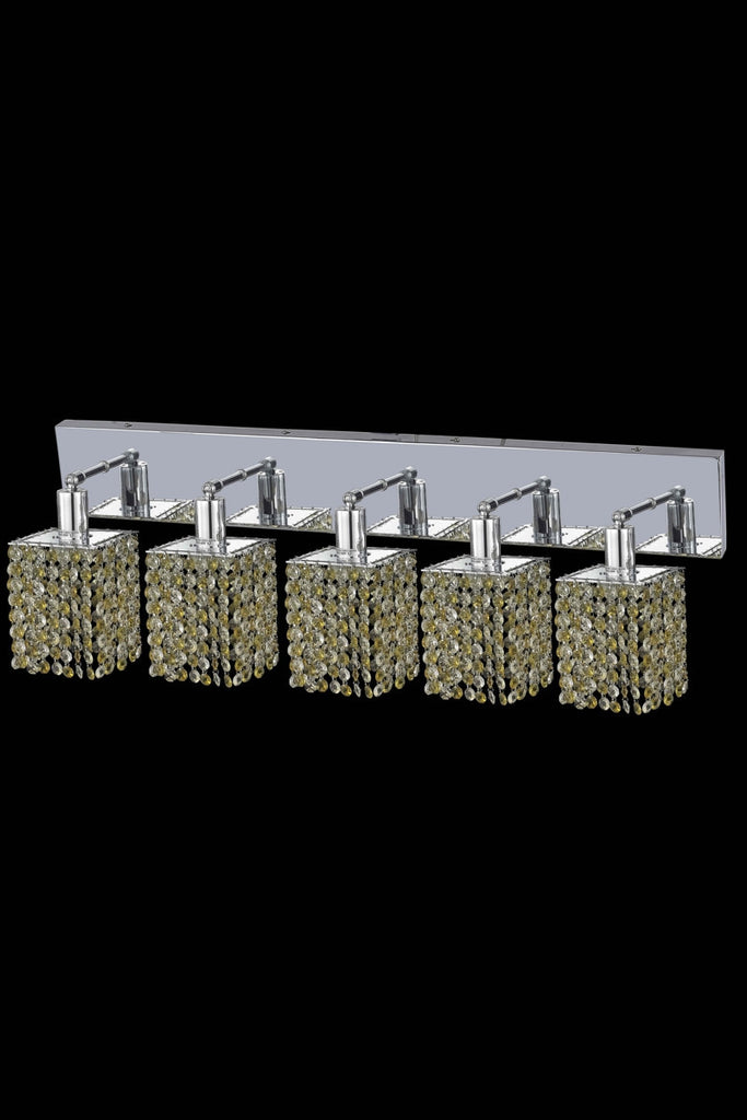 C121-1385W-O-S-JT/RC By Elegant Lighting Mini Collection 5 Light Wall Sconces Chrome Finish