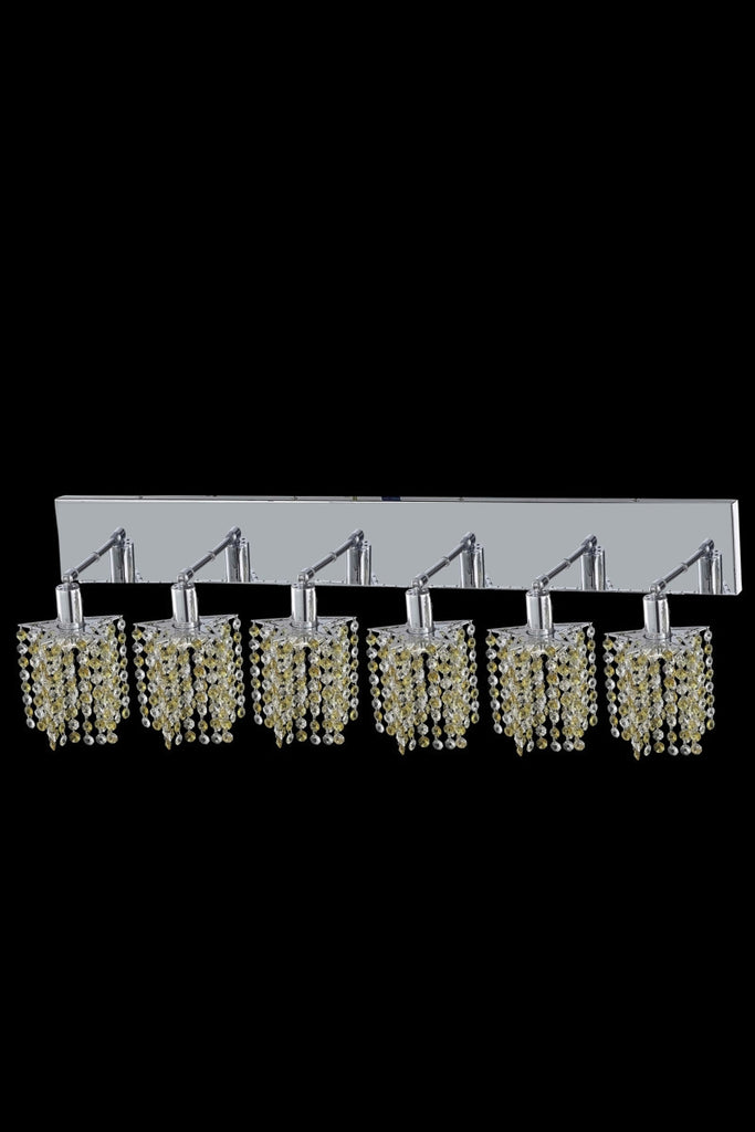 C121-1386W-O-P-JT/RC By Elegant Lighting Mini Collection 6 Light Wall Sconces Chrome Finish