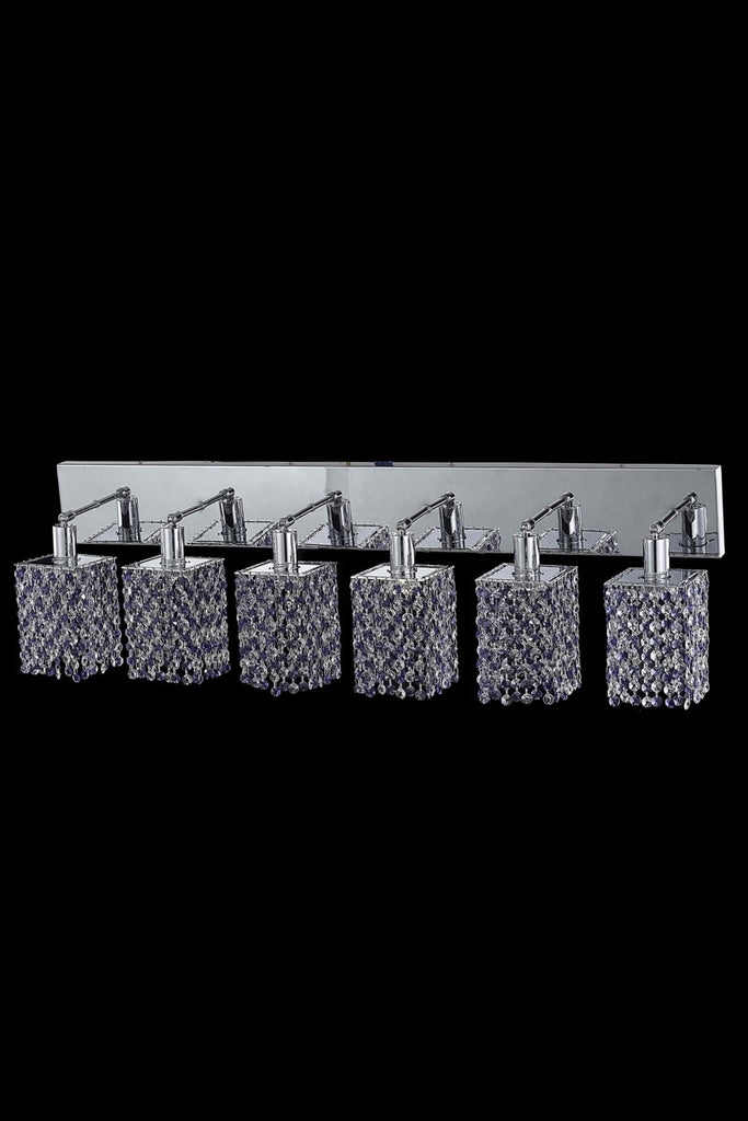 C121-1386W-O-S-GT/RC By Elegant Lighting Mini Collection 6 Light Wall Sconces Chrome Finish
