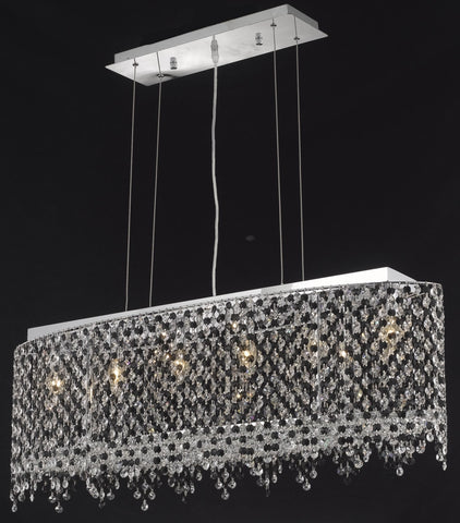 C121-1392D38C-RO/RC By Elegant Lighting Moda Collection 6 Light Chandeliers Chrome Finish