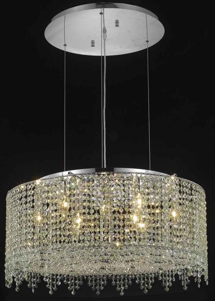 C121-1393D26C-CL/RC By Elegant Lighting Moda Collection 9 Light Chandeliers Chrome Finish