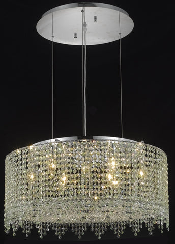 C121-1393D26C-RO/RC By Elegant Lighting Moda Collection 9 Light Chandeliers Chrome Finish