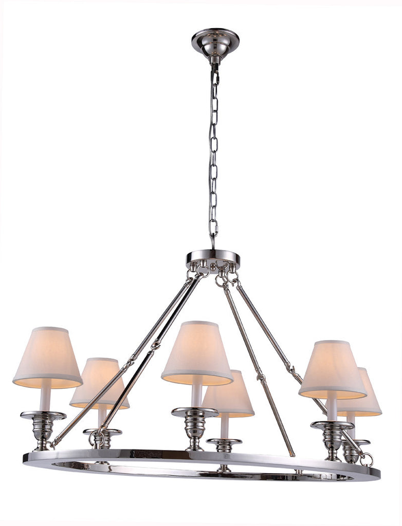 C121-1402D36PN By Elegant Lighting - Chester Collection Polished Nickel Finish 6 Lights Pendant lamp