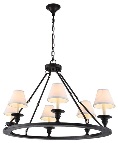 C121-1402D36VB By Elegant Lighting - Chester Collection Vintage Bronze Finish 6 Lights Pendant lamp