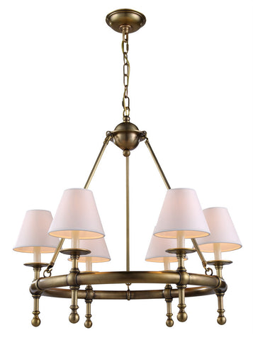 C121-1406D26BB By Elegant Lighting - Montgomery Collection Burnish Brass Finish 6 Lights Pendant lamp