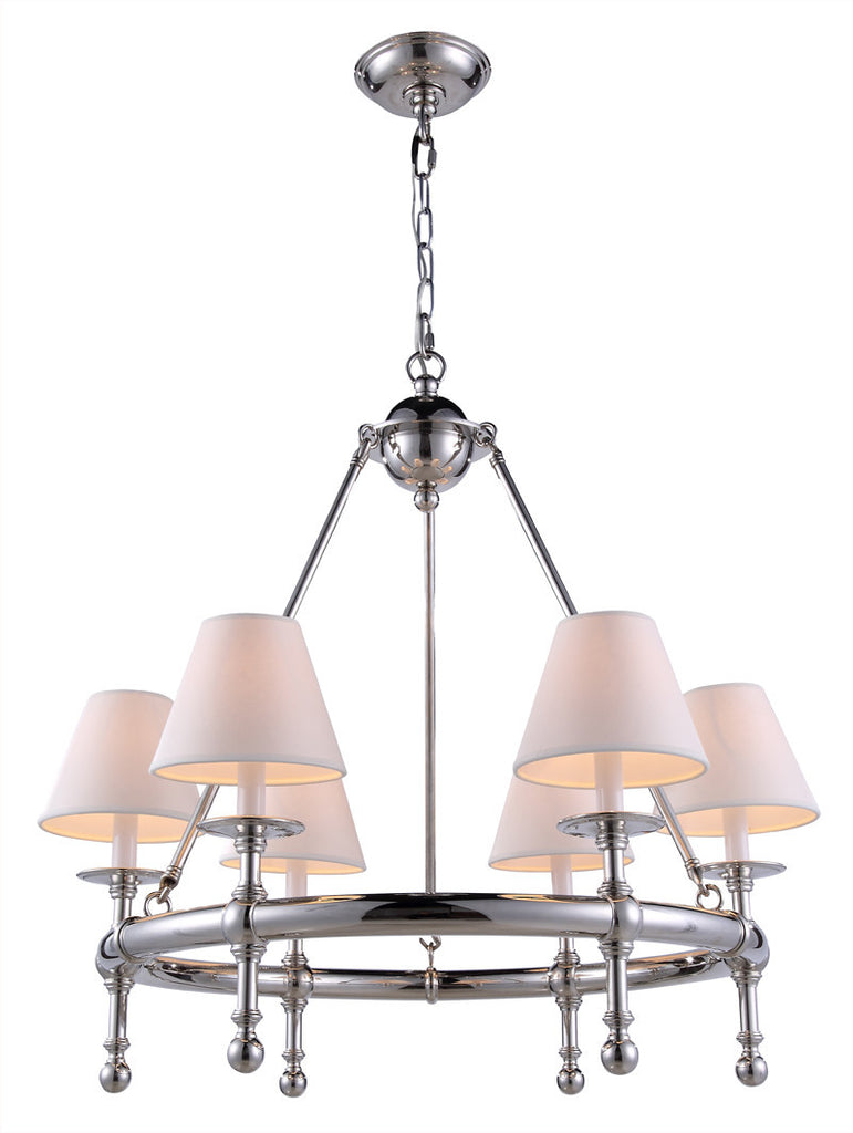 C121-1406D26PN By Elegant Lighting - Montgomery Collection Polished Nickel Finish 6 Lights Pendant lamp