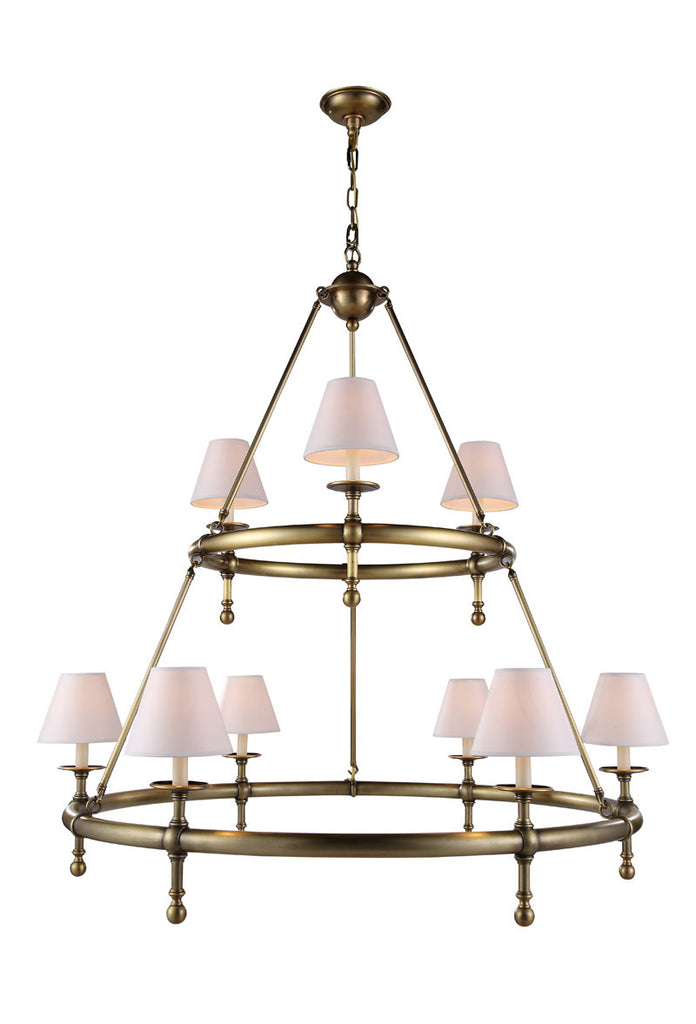 C121-1406G45BB By Elegant Lighting - Montgomery Collection Burnish Brass Finish 9 Lights Pendant lamp