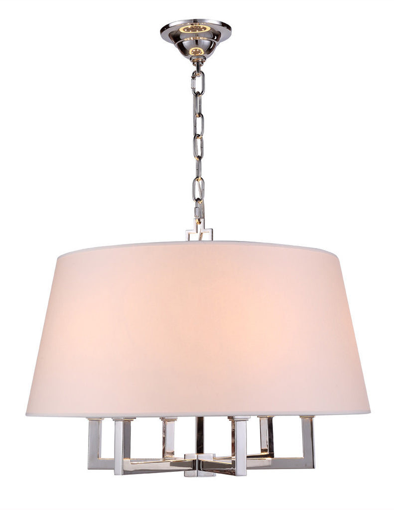 C121-1409D24PN By Elegant Lighting - Hamilton Collection Polished Nickel Finish 6 Lights Pendant lamp