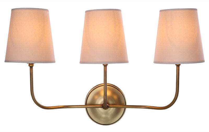 C121-1411W22BB By Elegant Lighting - Lancaster Collection Burnish Brass Finish 2 Lights Wall Sconce