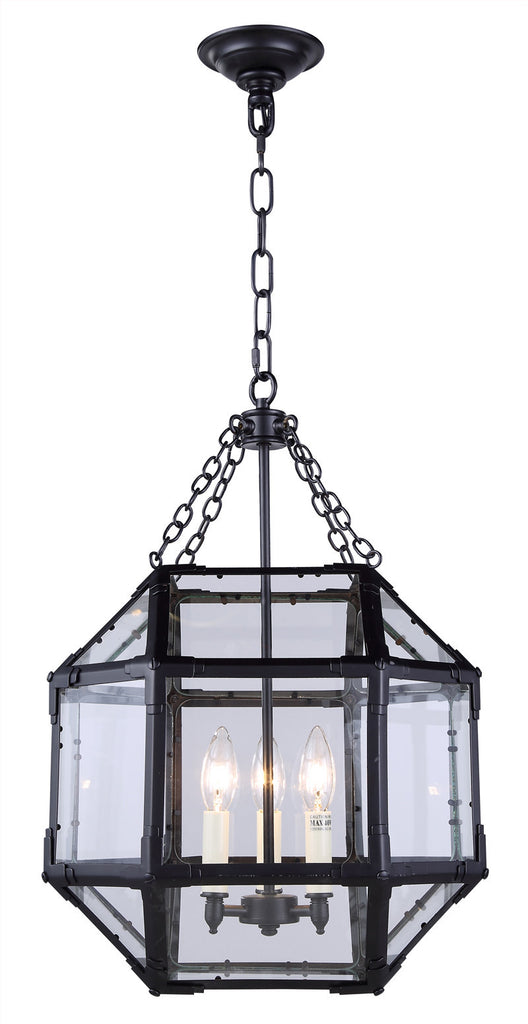 C121-1413D14RZ By Elegant Lighting - Gordon Collection Zinc Finish 3 Lights Pendant lamp