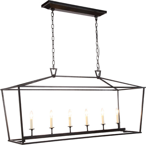 C121-1422G54VB By Elegant Lighting - Denmark Collection Vintage Bronze Finish 6 Lights Pendant Lamp