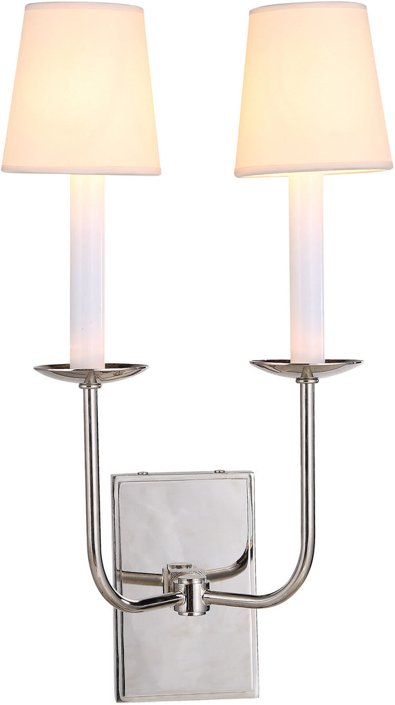 C121-1435W10PN By Elegant Lighting - Penelope Collection Polished Nickel Finish 2 Lights Wall Sconce