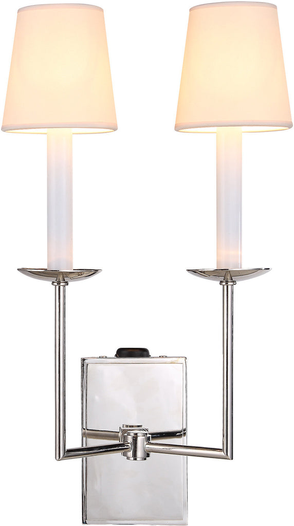 C121-1436W10VN By Elegant Lighting - Astana Collection Vintage Nickel Finish 2 Lights Wall Sconce