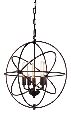 C121-1453D20DB By Elegant Lighting - Vienna Collection Dark Bronze Finish 5 Lights Pendant lamp