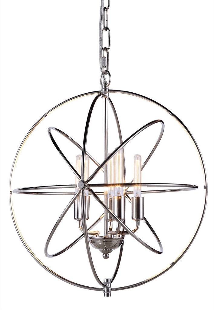 C121-1453D20PN By Elegant Lighting - Vienna Collection Polished Nickel Finish 5 Lights Pendant lamp