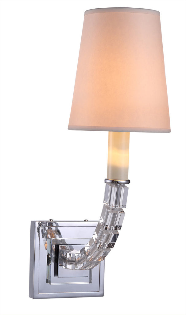 C121-1460W5PN By Elegant Lighting - Cristal Collection Polished Nickel Finish 1 Light Wall Sconce
