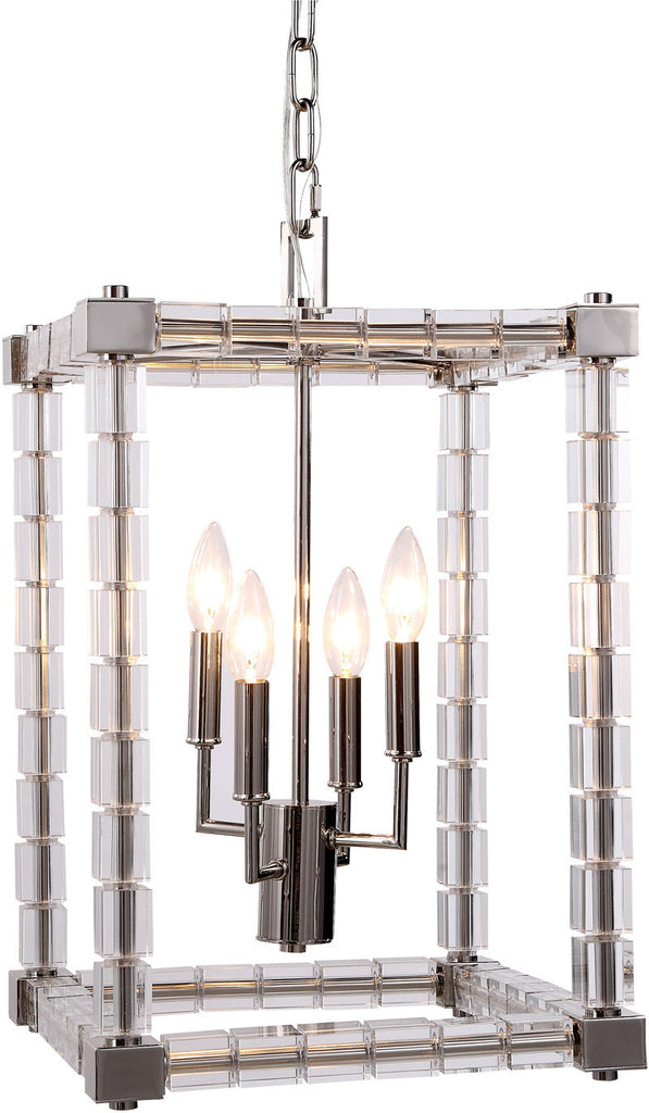 C121-1461D13PN By Elegant Lighting - Cristal Collection Polished Nickel Finish 4 Lights Pendant Lamp