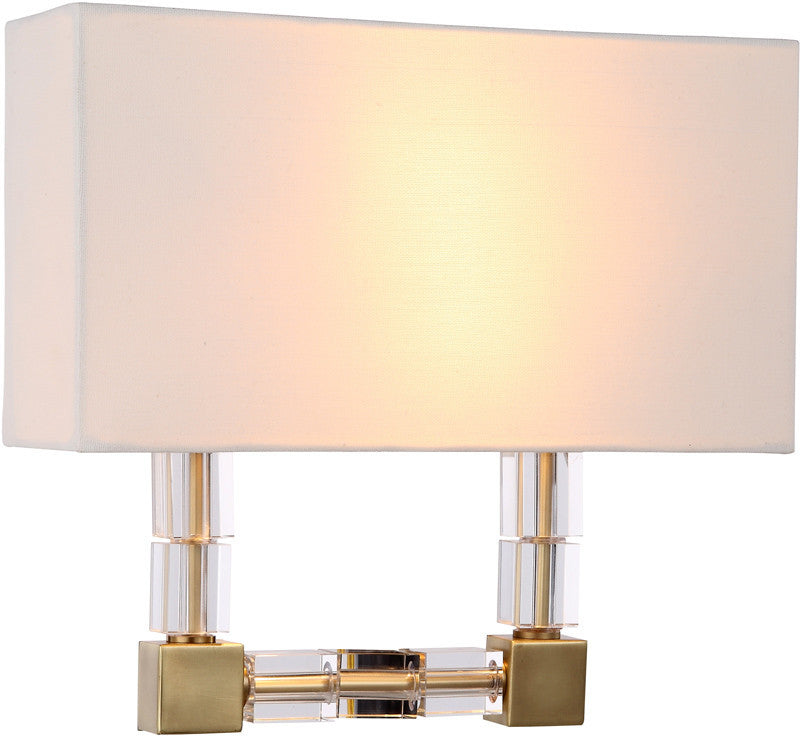 C121-1461W13BB By Elegant Lighting - Cristal Collection Burnished Brass Finish 2 Lights Wall Sconce