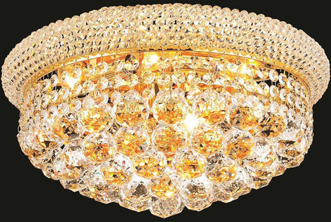 ZC121-V1800F16G/EC By Elegant Lighting - Primo Collection Gold Finish 8 Lights Flush Mount