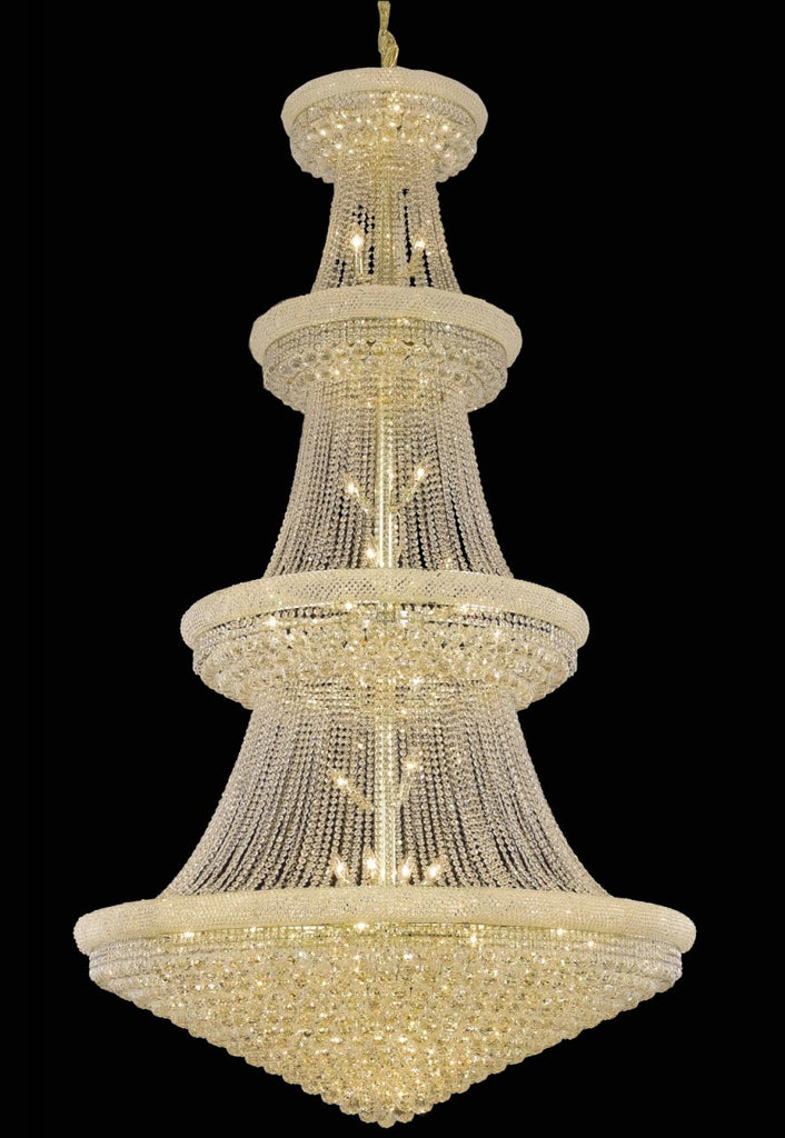 ZC121-V1800G54G/RC By Elegant Lighting Primo Collection 48 Light Chandeliers Gold Finish